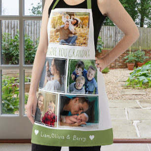 We houden van oma kleinkinderen 5 foto groen en wi schort