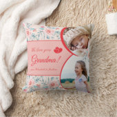 We houden van oma Pink Floral Valentijnsdag Foto Kussen (Deken)