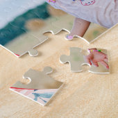 We houden van oma Pink Floral Valentijnsdag Foto Legpuzzel (Zijkant)