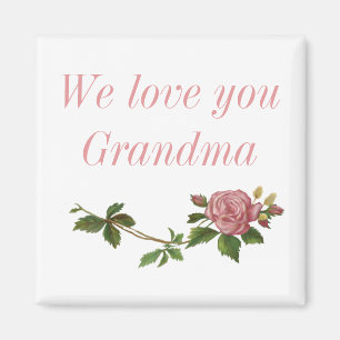 We houden van oma, roze Rose Magneet