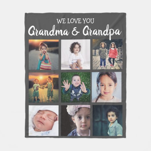 We houden van oma's en fotocollage. fleece deken (Voorkant)