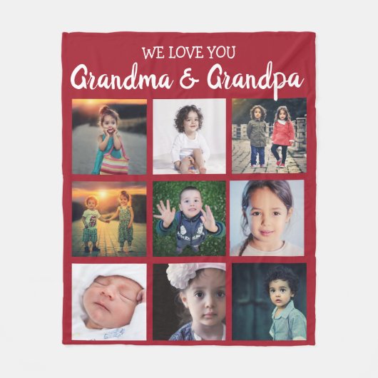 We houden van oma's en fotocollage. fleece deken (Voorkant)