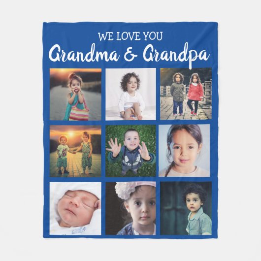 We houden van oma's en fotocollage. fleece deken (Voorkant)