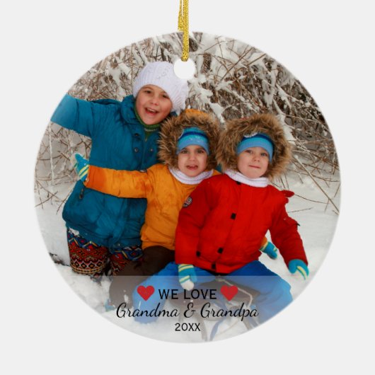 We houden van oma's en opa 2 met kerstmis keramisch ornament (Achterkant)