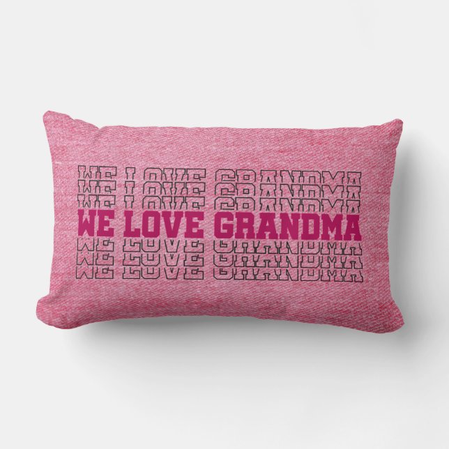 We houden van oma's - Roze op Roze Denim Kijk Kussen (Voorkant)
