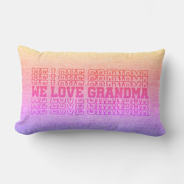 We houden van oma's - Roze op Roze Denim Kijk Lumb Kussen (Voorkant)