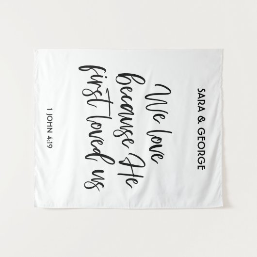 We houden van omdat Hij ons eerst heeft liefgehad  Wandkleed (Voorkant (horizontaal))