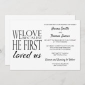 We houden van ons huwelijk omdat hij ons het eerst kaart (Voorkant / Achterkant)