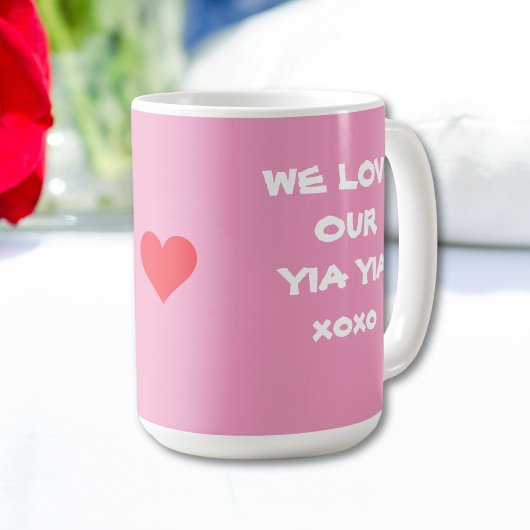 "WE HOUDEN VAN ONS YIA GIFT" Zacht Roze en Wit Koffiemok