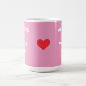 "WE HOUDEN VAN ONS YIA GIFT" Zacht Roze en Wit Koffiemok (Center)