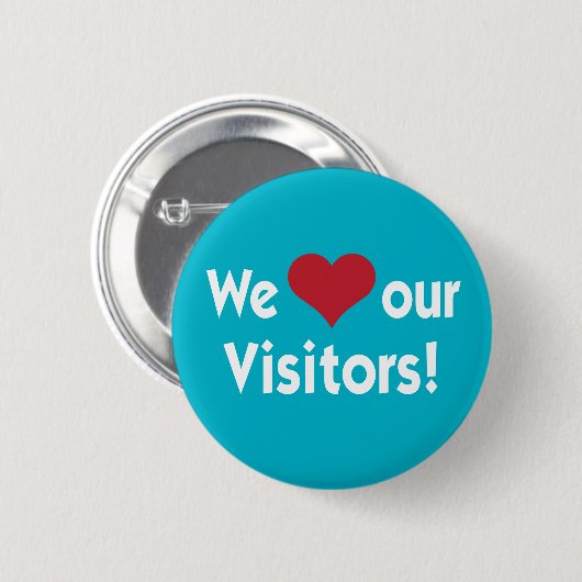 We houden van onze bezoekers Harde Button (Voorkant /achterkant)