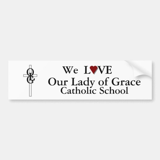 We houden van onze dame van Grace Bumpersticker (Voorkant)