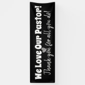 We houden van onze dominee; bedankt voor alles wat spandoek (Verticaal)