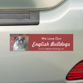 We houden van onze Engelse bulldogs Bumpersticker (Op auto)
