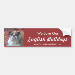 We houden van onze Engelse bulldogs Bumpersticker