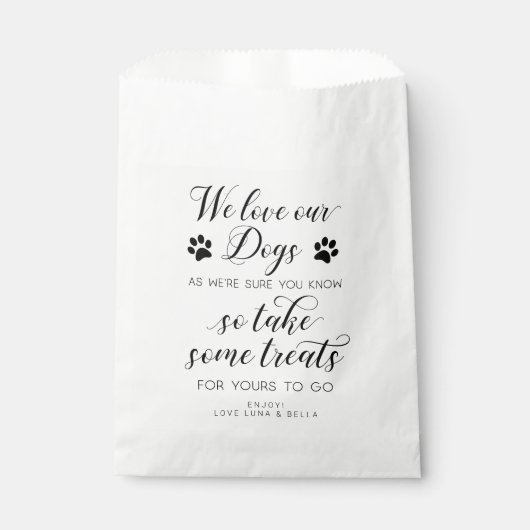 'We houden van onze honden, dus neem wat lekkers'  Bedankzakje (Voorkant)