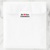 We houden van onze klanten hart sticker (Tas)