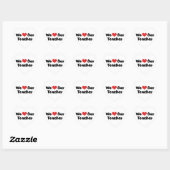 We houden van onze leraar hart sticker (Vel)