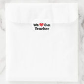 We houden van onze leraar hart sticker (Tas)