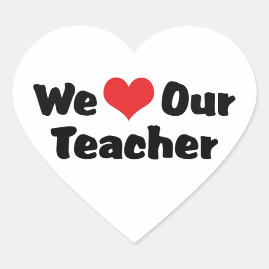 We houden van onze leraar hart sticker (Voorkant)