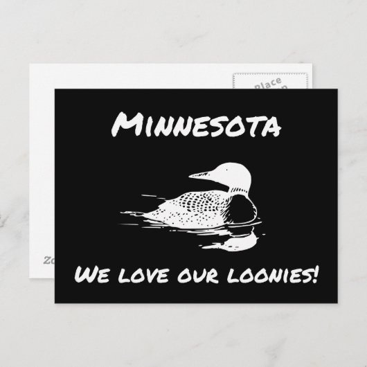 We houden van onze Loonies Funny MN Briefkaart (Voorkant / Achterkant)