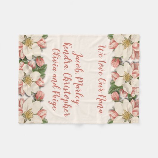 We houden van onze Nana, mam, moeder bloem Fleece Deken (Voorkant (Horizontaal))