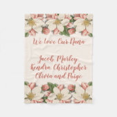 We houden van onze Nana, mam, moeder bloem Fleece Deken (Voorkant)