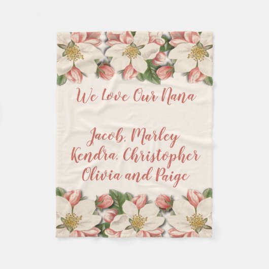We houden van onze Nana, mam, moeder bloem Fleece Deken (Voorkant)