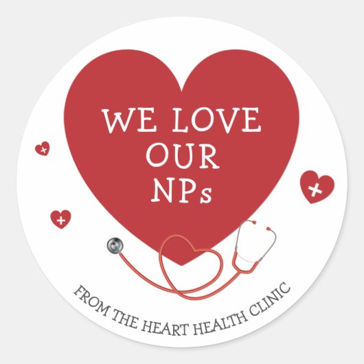 We houden van onze NPs Medical Ronde Sticker (Voorkant)