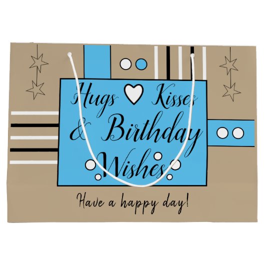 We houden van onze oomfoto's die blauwe verjaardag groot cadeauzakje (Achterkant)