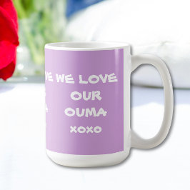 WE HOUDEN VAN ONZE OUMA CADEAU Zacht Paarse en Wit Koffiemok