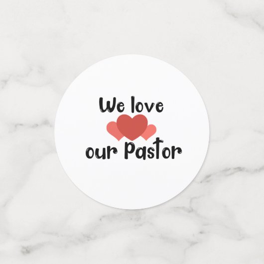 We houden van onze pastoor confetti (Kleine voorkant)