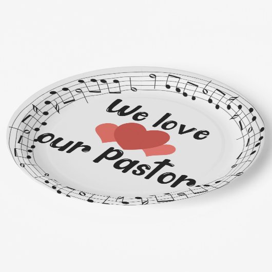 We houden van onze pastoor papieren bordje (Gekanteld)