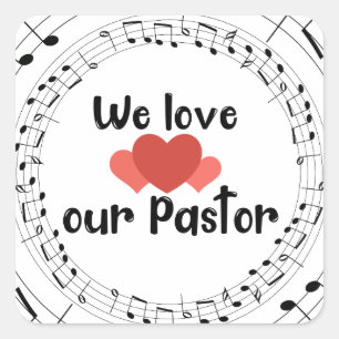We houden van onze pastoor vierkante sticker