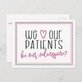 We houden van onze patiënten, chiropractisch briefkaart (Voorkant / Achterkant)