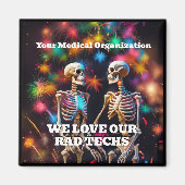 We houden van onze Rad Techs met Skeletons Sleutel Magneet (Voorkant)