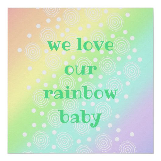 We houden van onze regenboogzanger Nursery Wall Pr Perfect Poster (Voorkant)