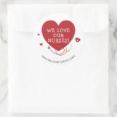 We houden van onze verpleegsters ronde sticker (Tas)