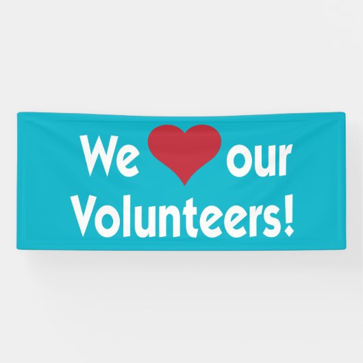 We houden van onze vrijwilligers met hart spandoek (Horizontaal)