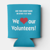 We houden van onze vrijwilligers met het hartpicto blikjeskoeler (Achterkant)