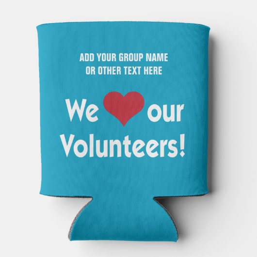 We houden van onze vrijwilligers met het hartpicto blikjeskoeler (Achterkant)