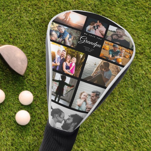 We houden van opa familie foto collage Cool golfer Golfheadcover