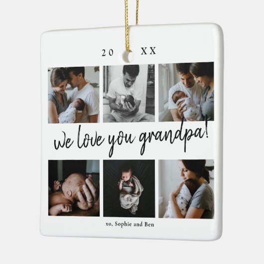 We houden van opa Modern 6 Foto opa's Keramisch Ornament (Links)