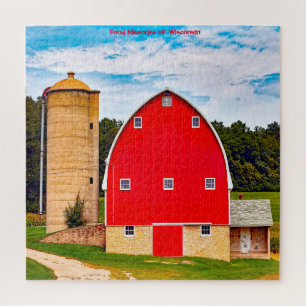 We houden van Oude Barns in Wisconsin. Jigzaag Puz Legpuzzel
