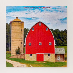 We houden van Oude Barns in Wisconsin. Jigzaag Puz Legpuzzel