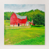 We houden van Oude Barns in Wisconsin. Legpuzzel (Verticaal)