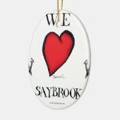 we houden van oude saybrook connecticus keramisch ornament (Links)