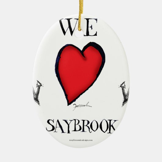 we houden van oude saybrook connecticus keramisch ornament (Voorkant)