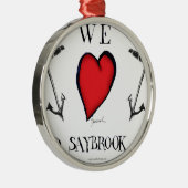 we houden van oude saybrook connecticus metalen ornament (Rechts)