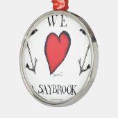 we houden van oude saybrook connecticus metalen ornament (Links)